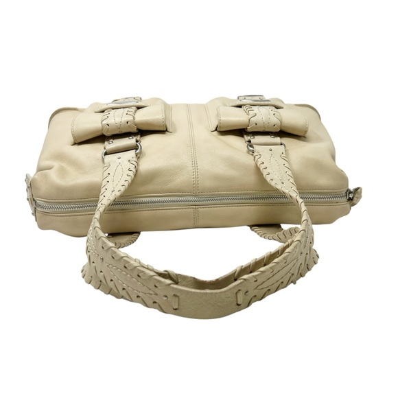 MICHAEL KORS Western Light Beige Leather Hobo Shoulder Handbag - Picture 10 of 12